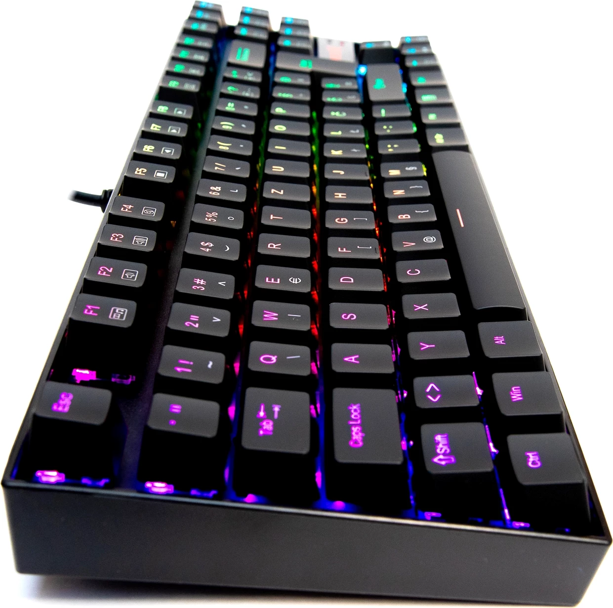 Tastierë mekanike Redragon Kumara K552RGB-1, RGB, wired USB, 87 taste (TKL), Blue Switch, layout SLO/CRO, e zezë