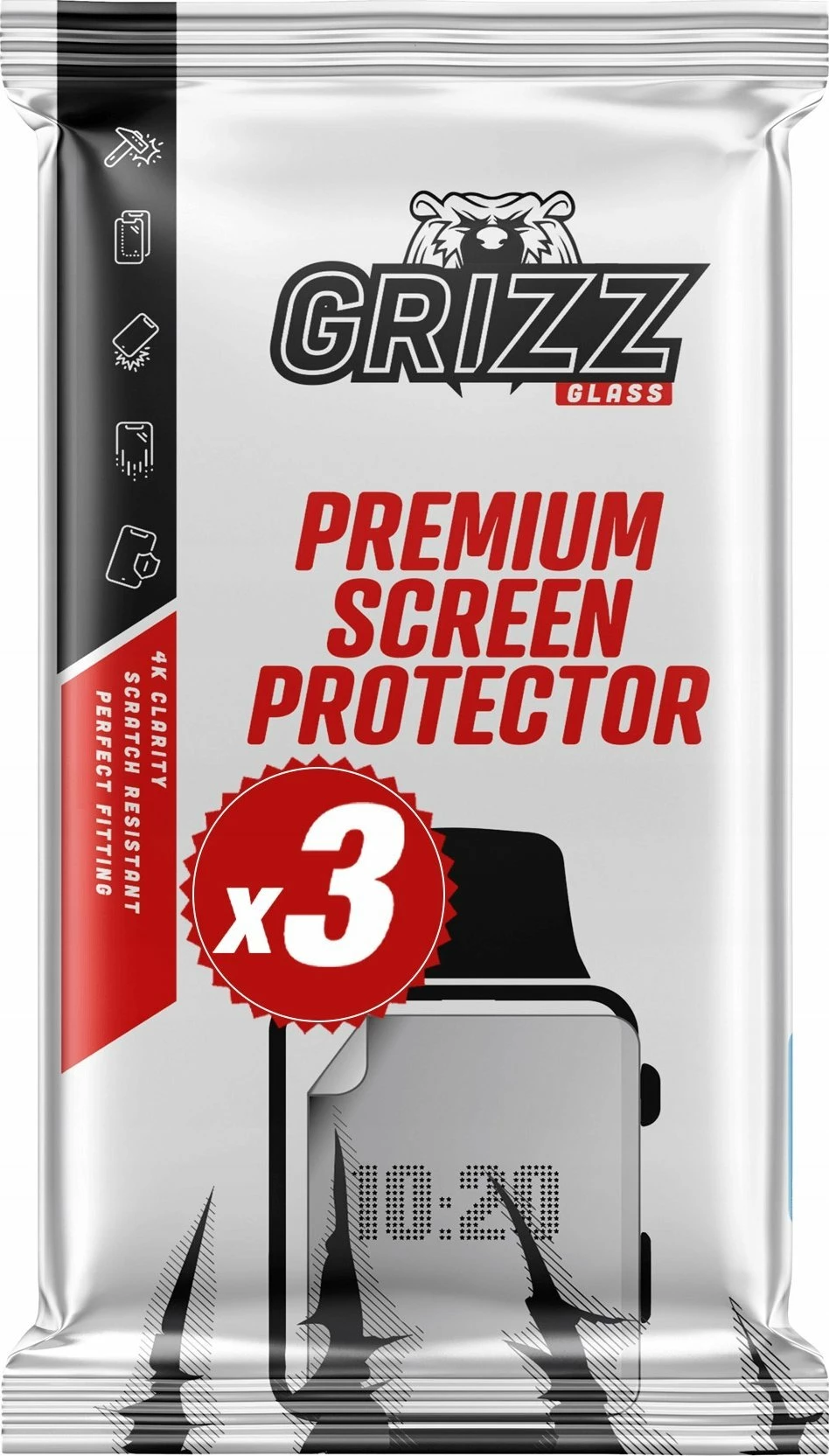 Film mbrojtës hidrogel GrizzGlass Hydrofilm për Garmin Forerunner 965, transparent, set 3 copë