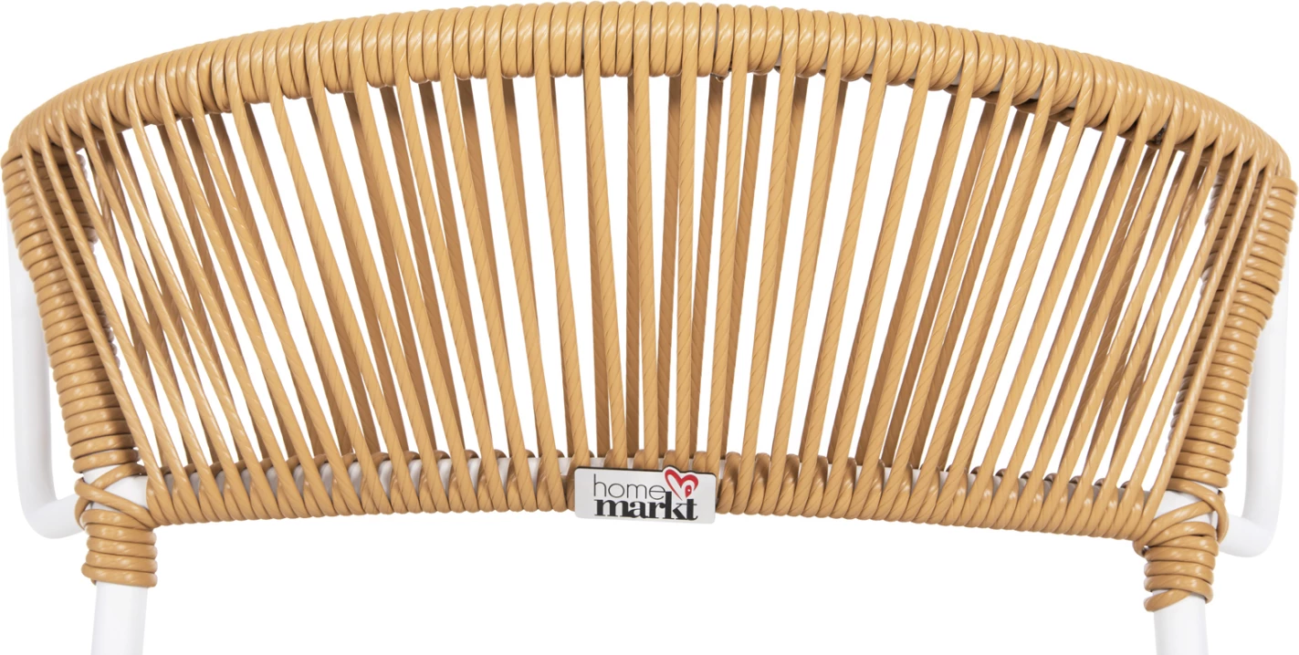 Karrige SUKI FH6053.01 metalike, ngjyrë e bardhë dhe ratan sintetik, ngjyrë natyrale, 54x62x80H cm