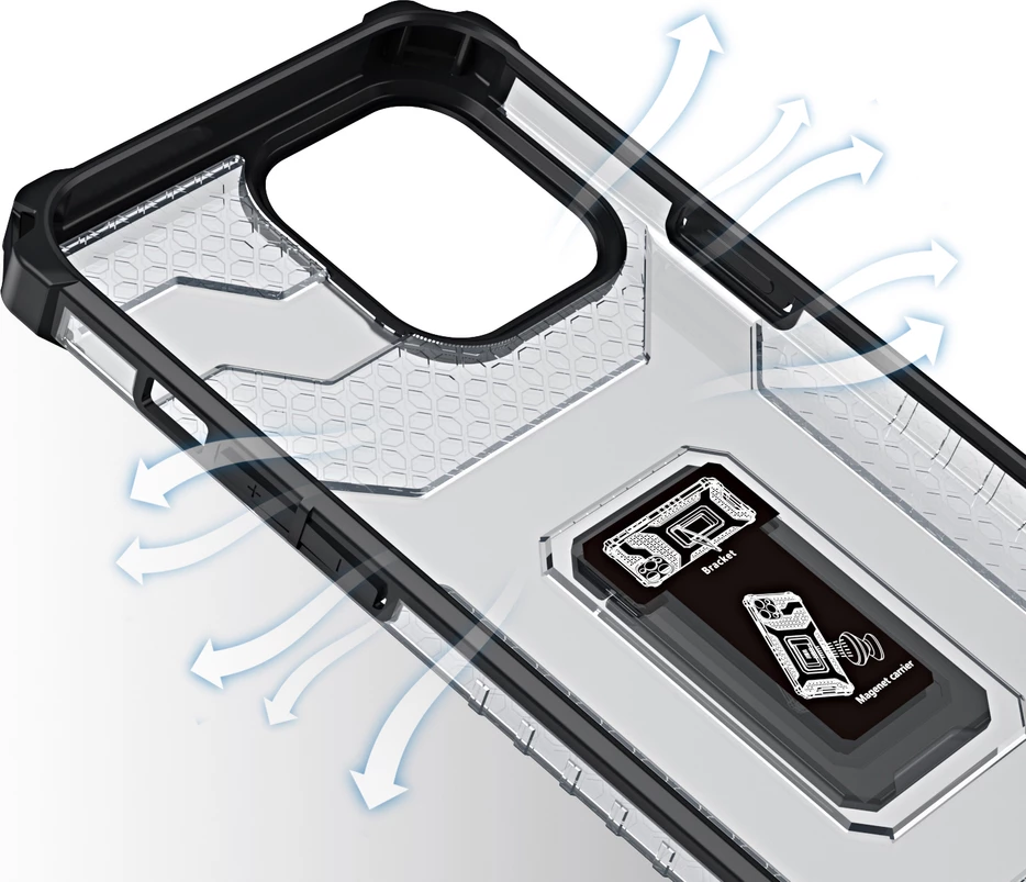 Mbështjellës Hurtel Crystal Ring Case me mbajtëse, për iPhone 12 Pro Max, e zezë