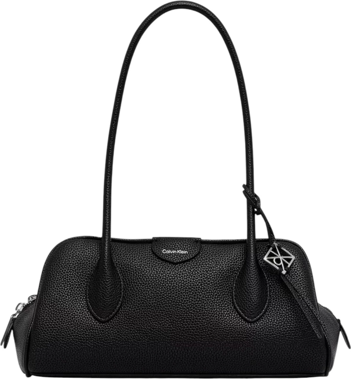 Çantë krahu Calvin Klein Emblem Trio Pebble LV04F3743G për femra, e zezë