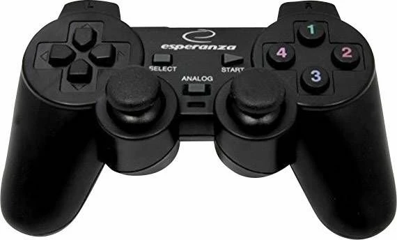 Kontroller lojerash Esperanza Gladiator EGG108K, wireless, me vibrim, per PC/PS3, i zi