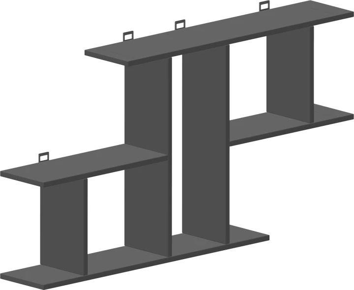Raft muri Vertoura, ngjyrë gri e errët, 116x18.5x60cm