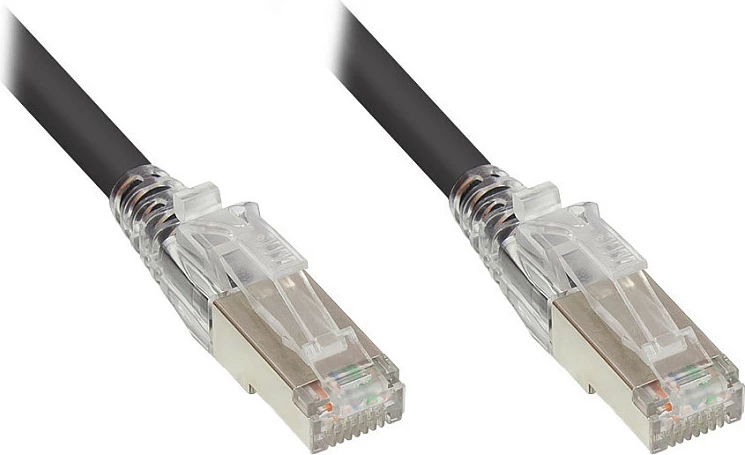 Kabllo rrjeti GoodConnections Cat6a S/FTP, RJ45-RJ45, 0.5m, e zezë