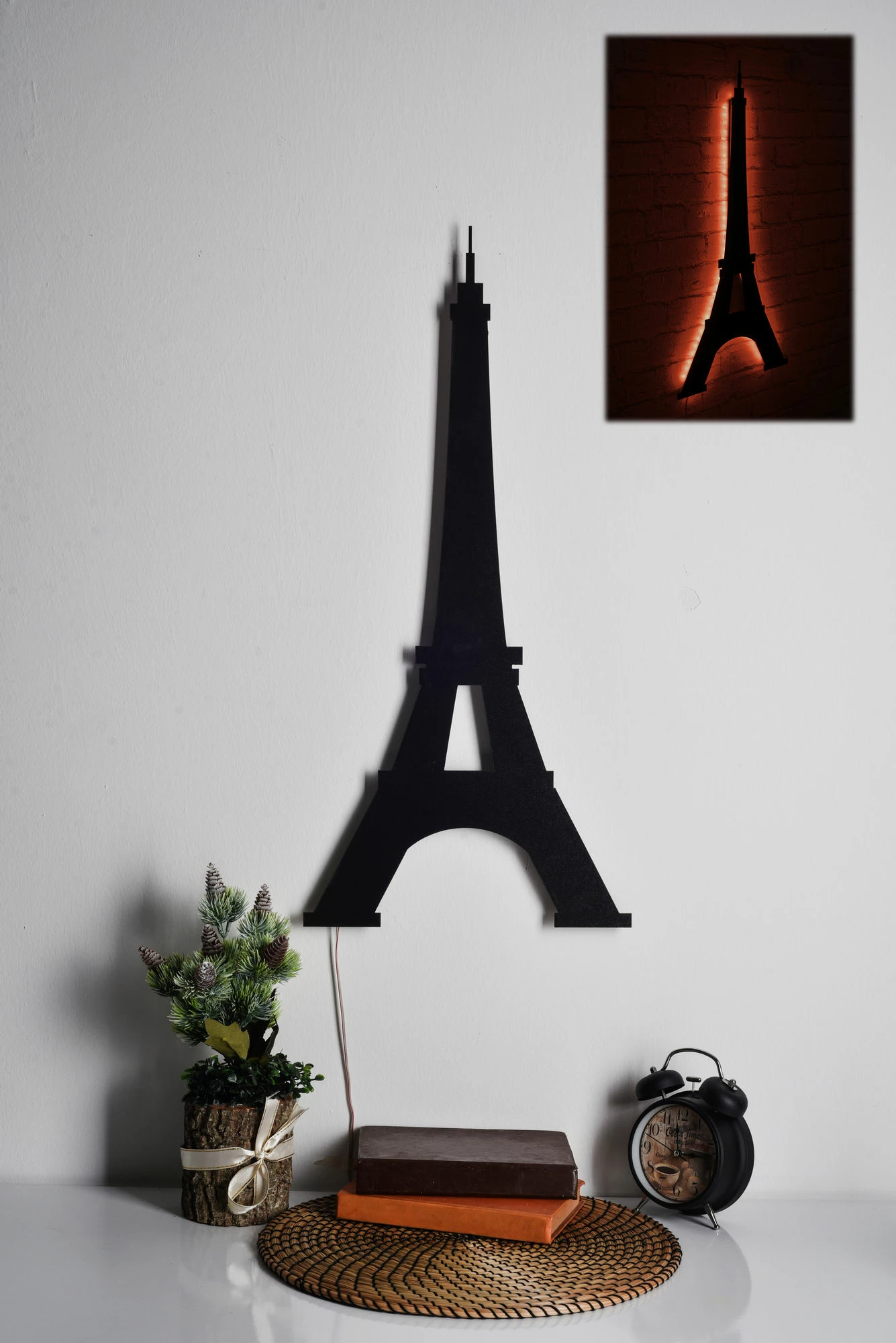Dritë dekorative LED, formë Kulla Eiffel, e kuqe