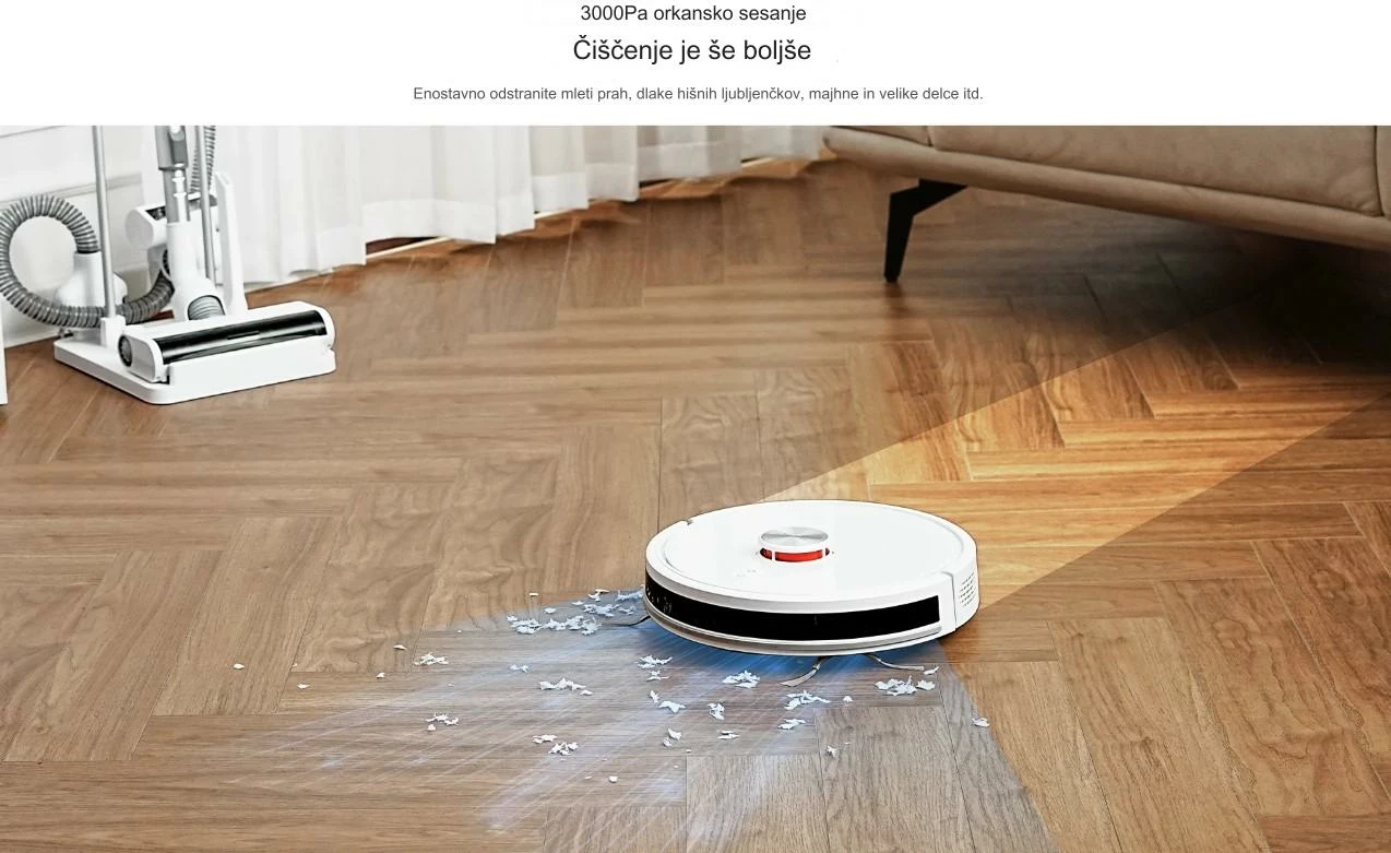 Fshesë me korrent multifunksionale Lydsto R10 4-në-1, 3000Pa/26kPa, 5200mAh, LiDAR, qese pluhuri 3L, e bardhë