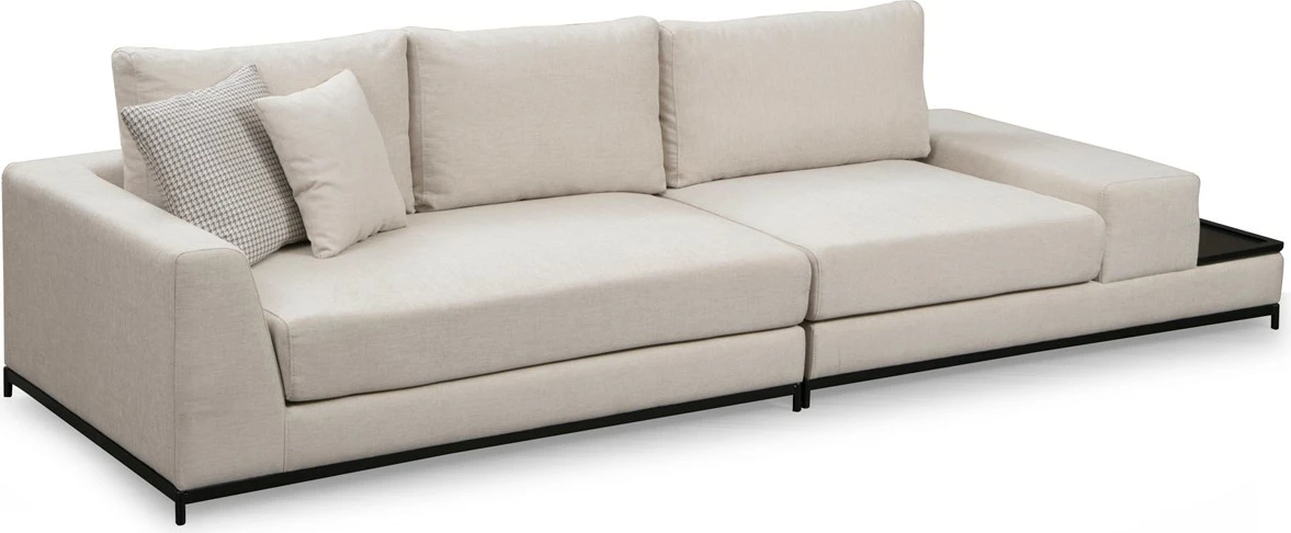 Divan katër vendesh, ngjyrë bezhë, me tavolinë anësore, Atelier del Sofa