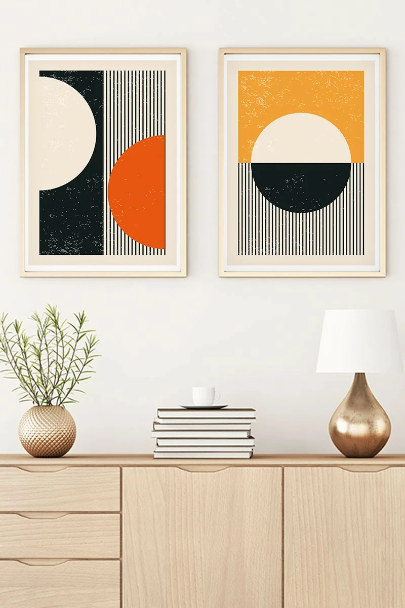 Pikturë dekorative me kornizë, MDF, 2 copë, Wallity, Huhu18, 30x40cm