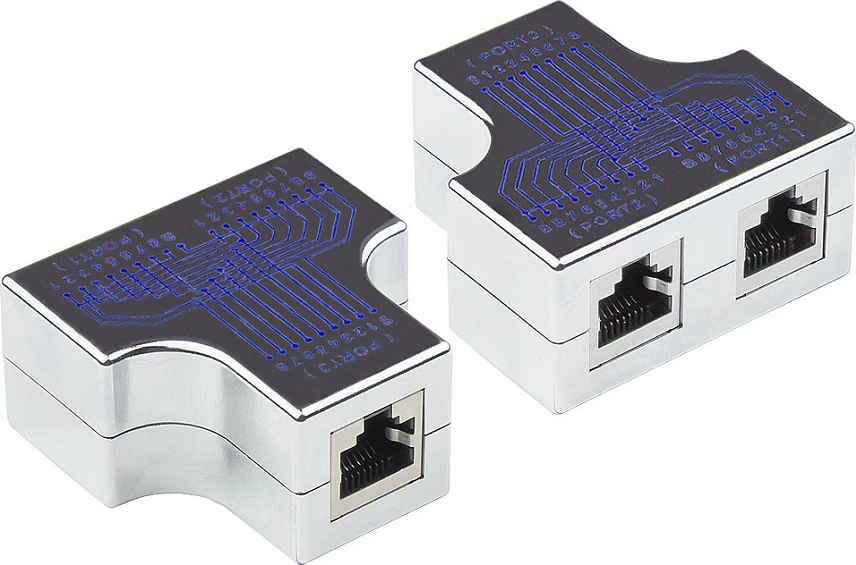 Adaptues Ethernet GoodConnections Alcasa GC-N0153, RJ45 1-në-2, argjendtë