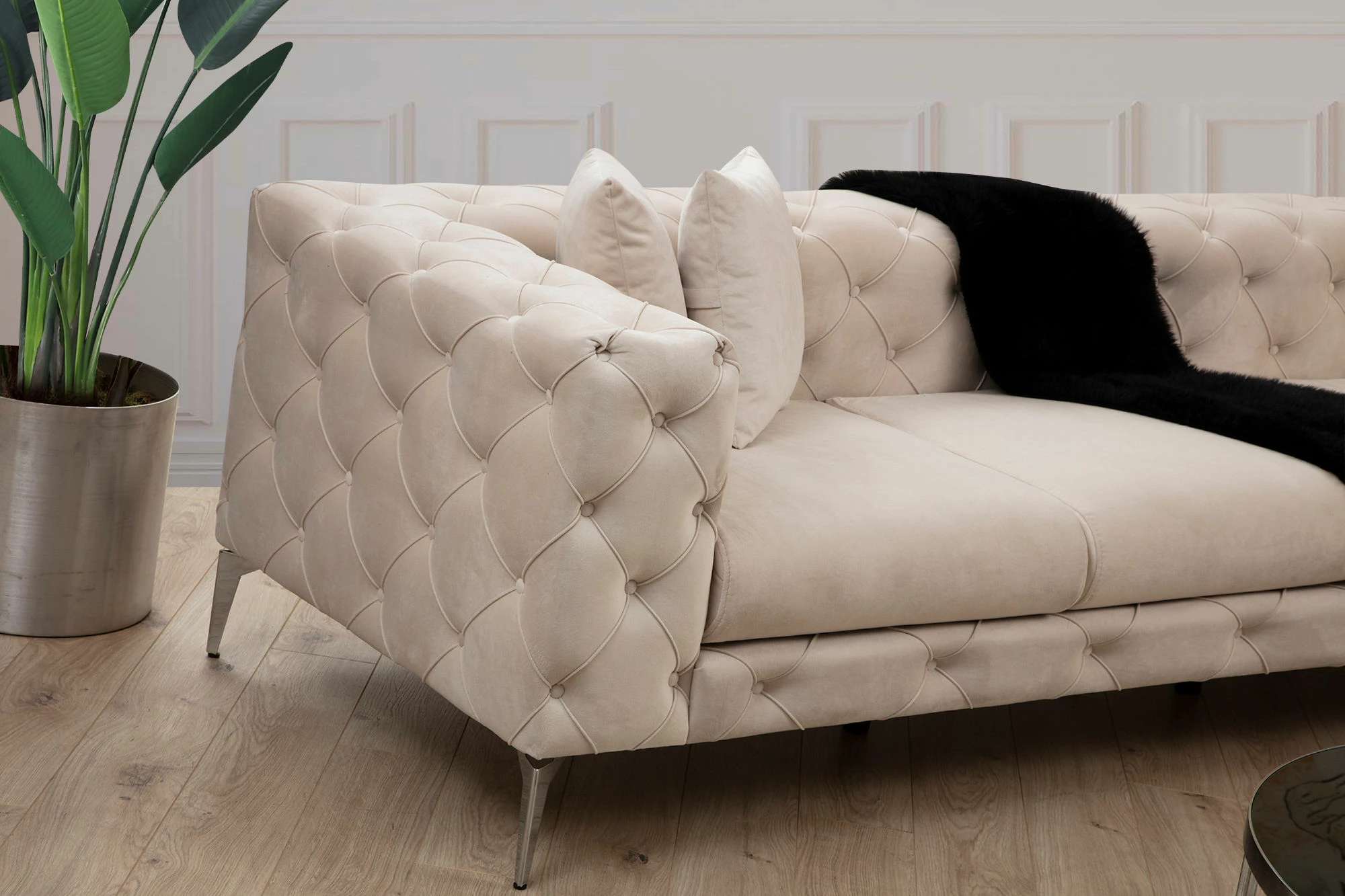 Kënd-sofë Atelier del Sofa, Como majtas, ecru