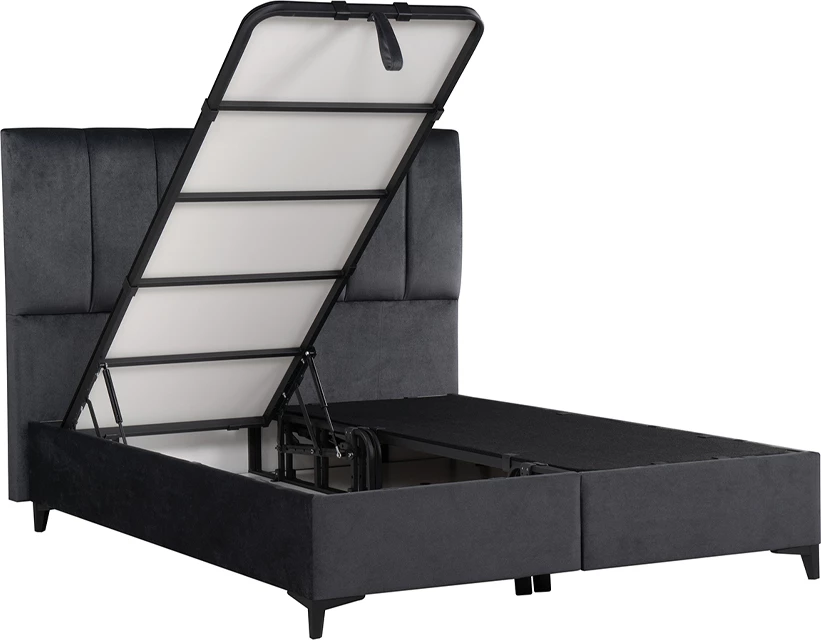 Krevati STICKS me hapësirë për ruajtje, ngjyrë gri 26-911, 223x166x120cm (për dyshek 160x200cm)