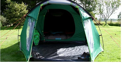 Çadër kampingu Coleman Chimney Rock 3 Plus, tunel, për 3 persona, 2 dhoma, 6.9 kg, gjelbër/gri