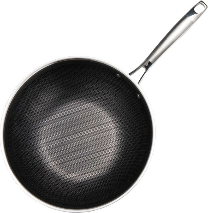 Tigan i thellë wok Feel-Maestro MR-1224-30, 30 cm, çelik inox, jo-ngjitës, argjend