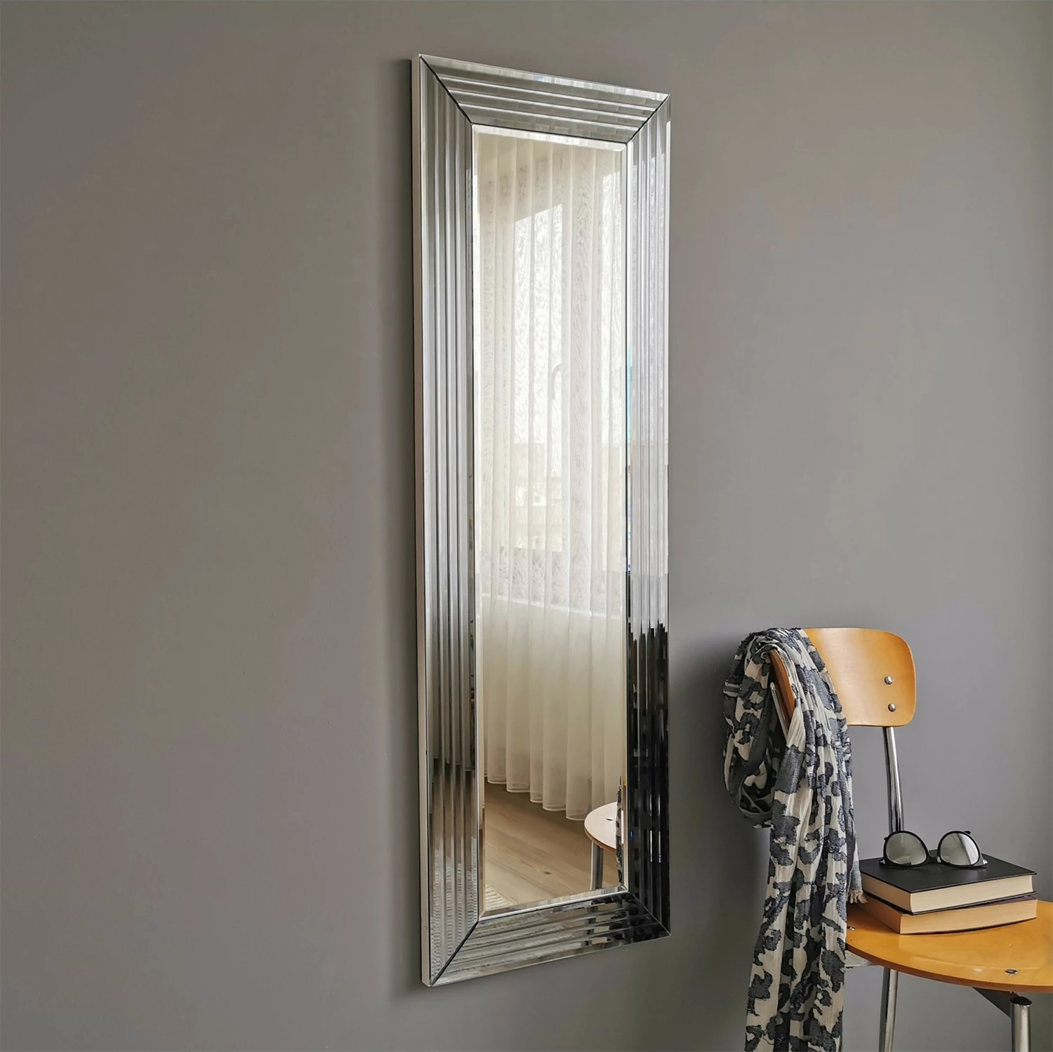 Pasqyrë moderne, ngjyrë argjendi, Skye Decor, A302D, 40x120cm