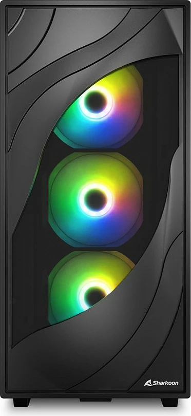 Kasë Sharkoon Rebel C80G RGB ATX, 1 xhami, e zezë