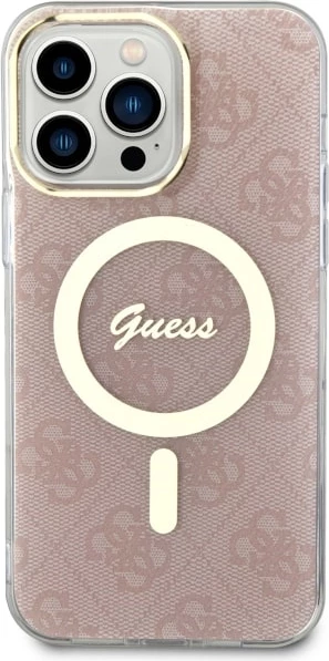 Mbështjellës Guess 4G MagSafe për iPhone 14 Pro Max, rozë