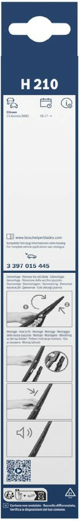 Fshirëse xhami për CITROËN C3 21cm - BOSCH