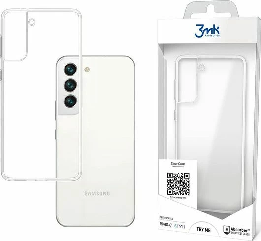 Mbështjellës 3MK Clear Case për Samsung Galaxy S22, plastikë, transparent