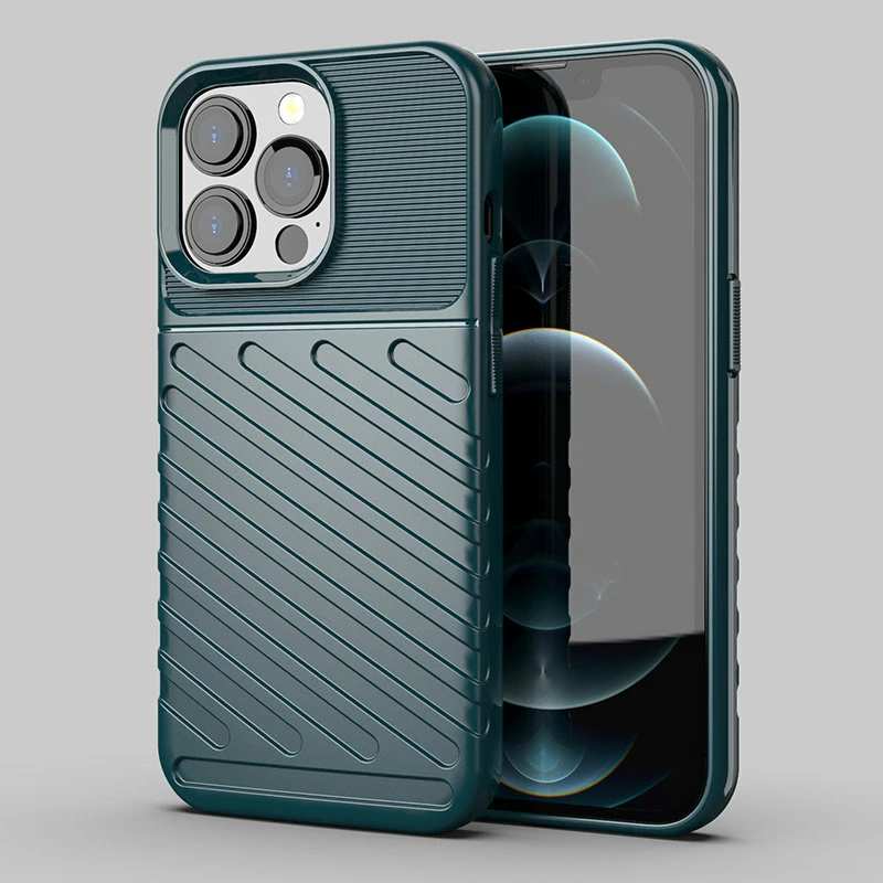 Mbështjellës Hurtel Thunder Case për iPhone 13 Pro, TPU, e gjelbër