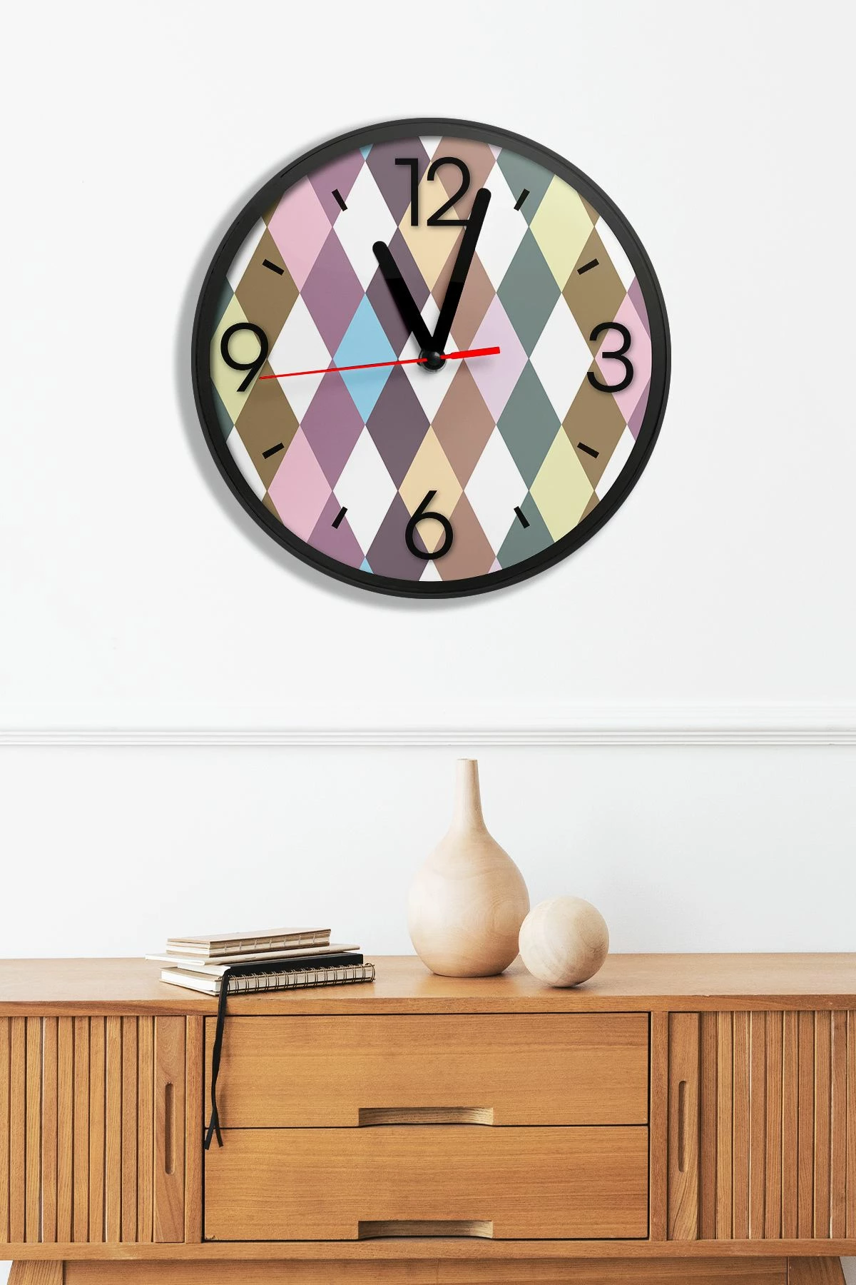 Orë muri dekorative MDF, shumëngjyrëshe, Wallity, Artavessa3Dclock14