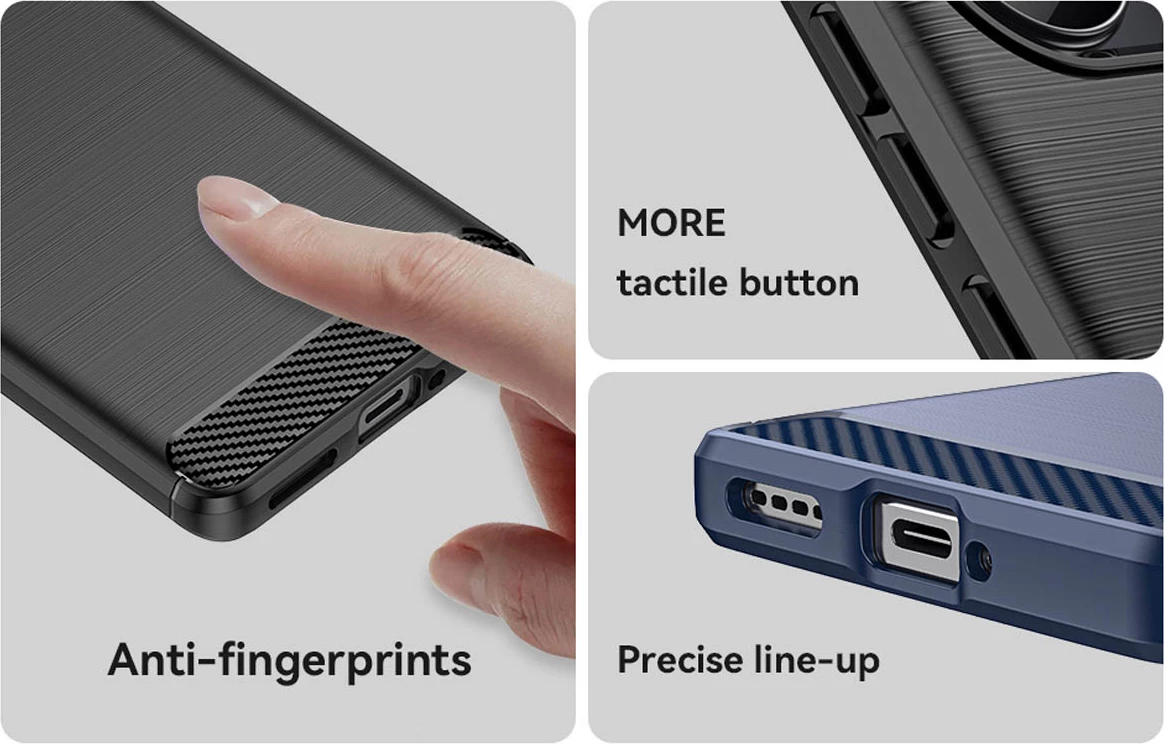 Mbështjellës Hurtel Carbon Case për Realme 10 Pro+, TPU, i zi