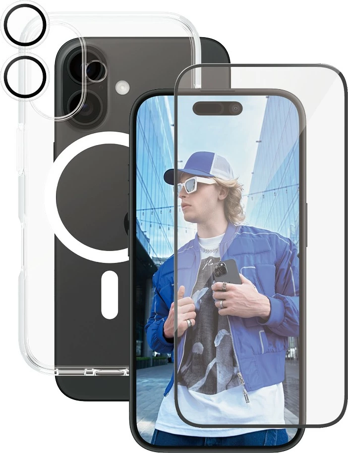 Mbështjellës PanzerGlass CARE Flagship 3-in-1 për iPhone 16, transparent