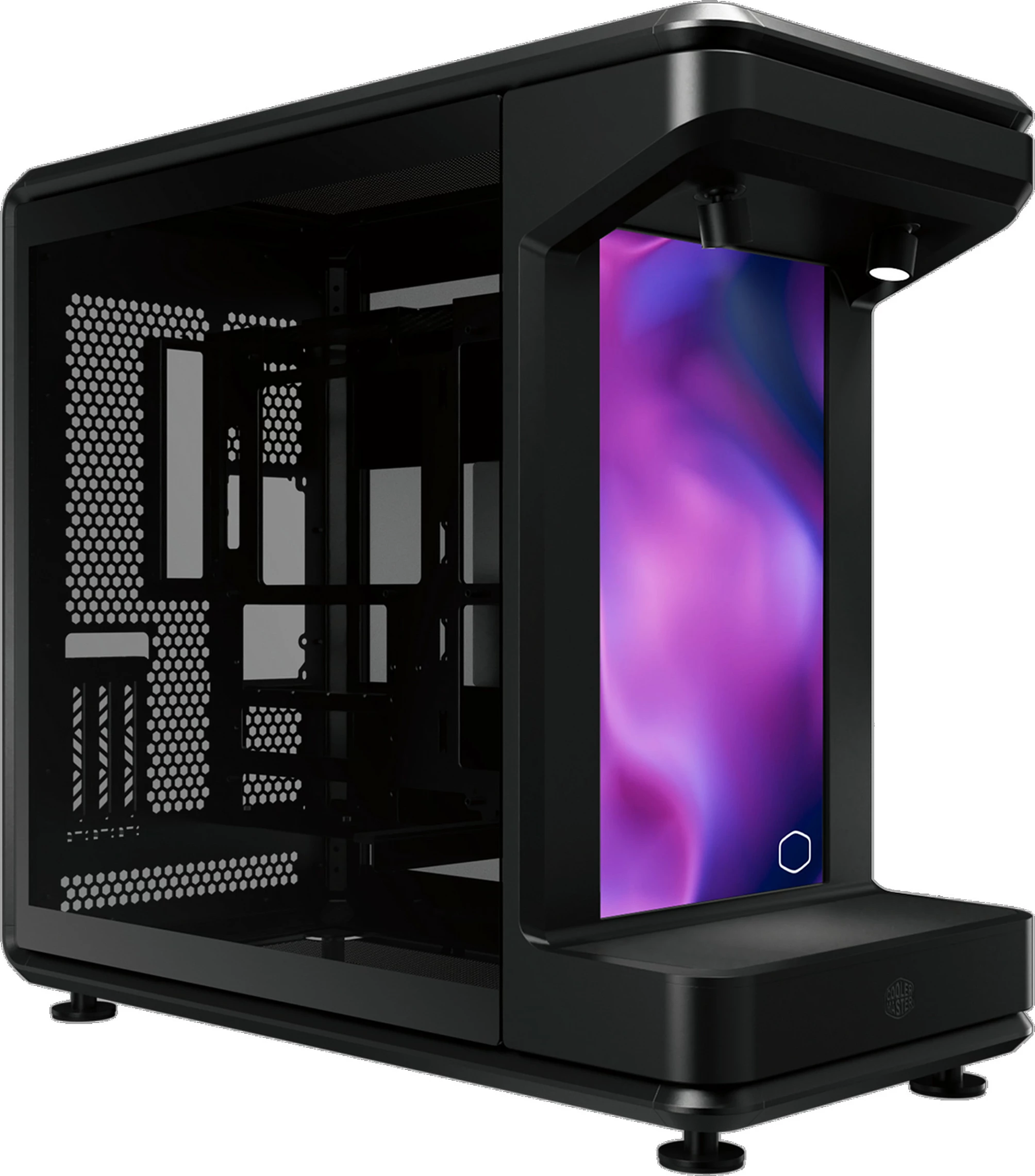 Kasë Cooler Master MasterFrame 360 Stage LCD, Full Tower, LCD 15.6" FHD, ATX/mATX/Mini-ITX, e zezë/transparent