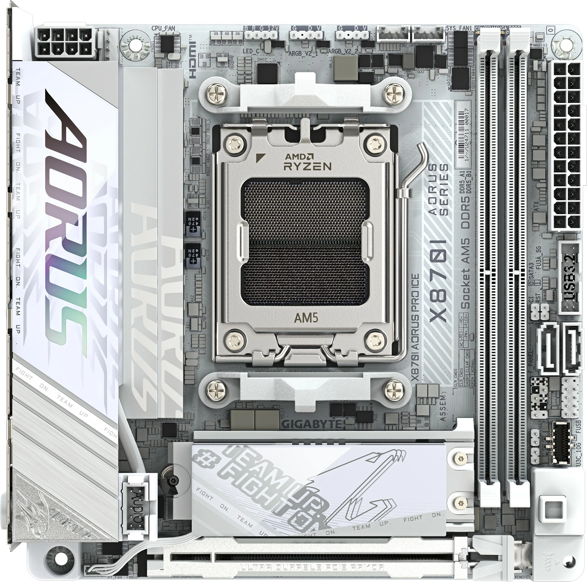 Pllakë amë Gigabyte X870I AORUS PRO ICE, DDR5, Mini-ITX, e bardhë
