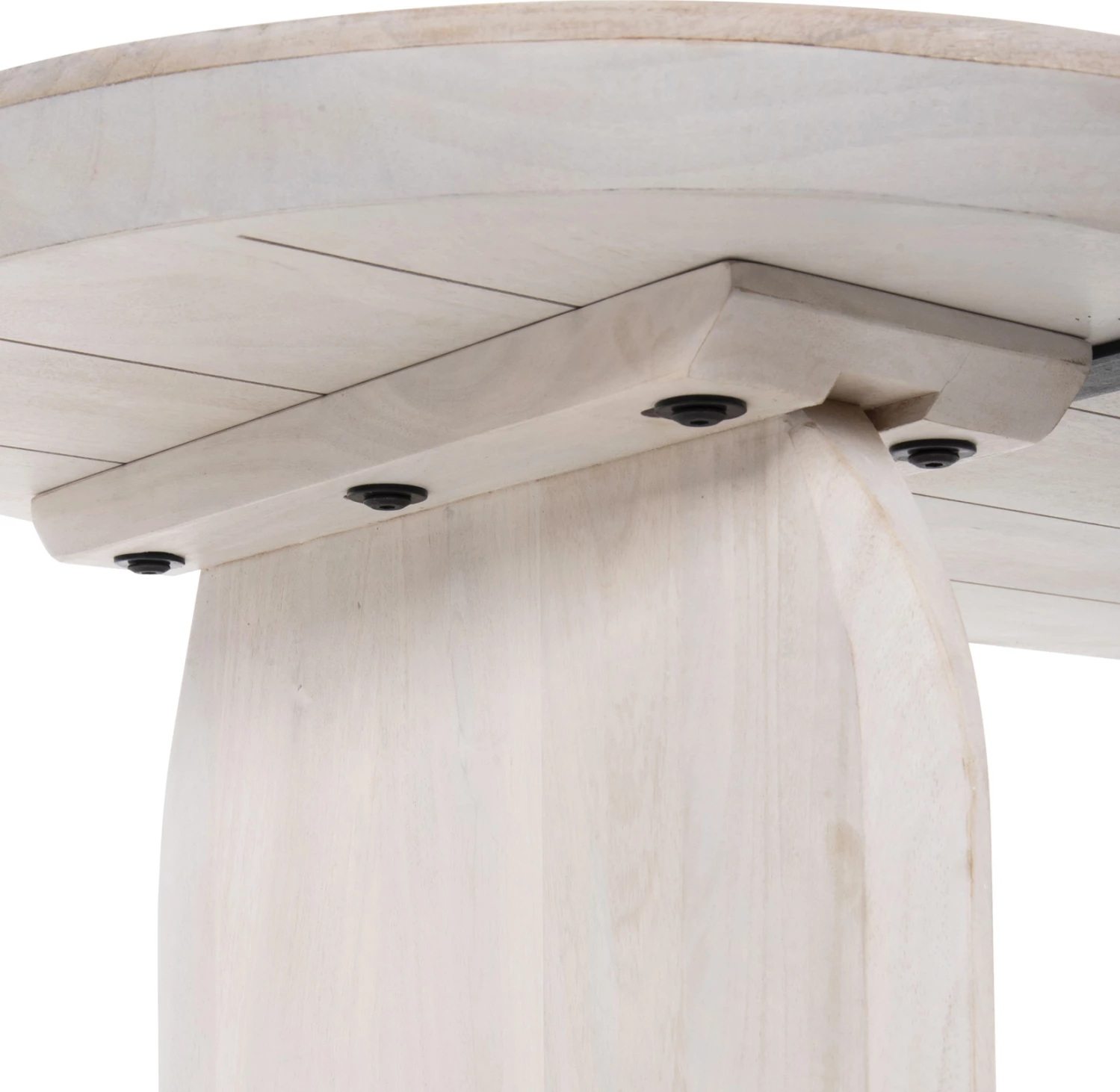 Tavolinë kafeje ovale HONKY FH9710 dru mango i fortë në të bardhë 130x60x40H cm