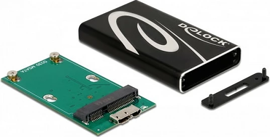 Kuti ekstern DeLOCK për mSATA SSD, USB 3.2 Gen 1, 5 Gbit/s, e zezë