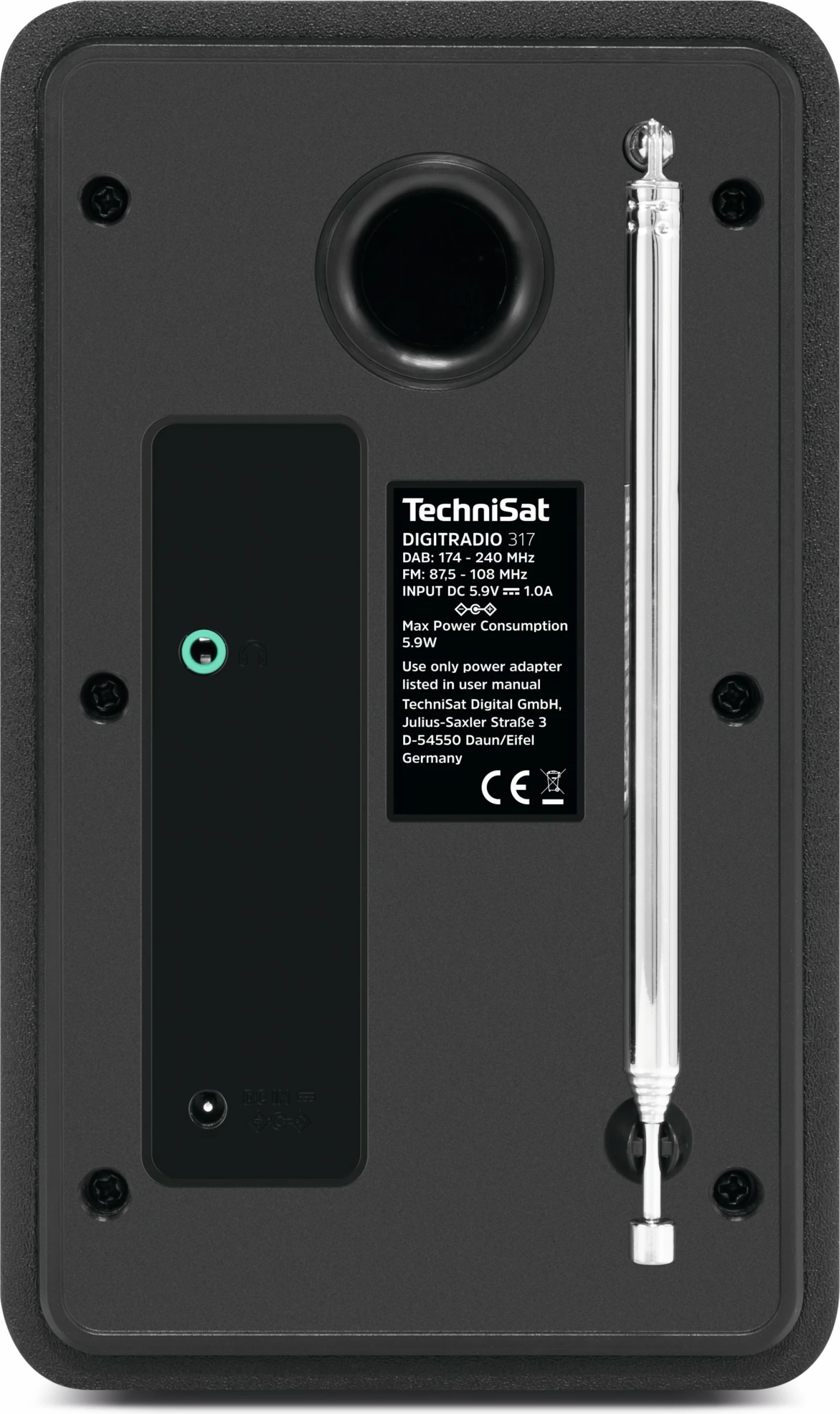 Radio portabile TechniSat DigitRadio 317, DAB+, Bluetooth, e zezë