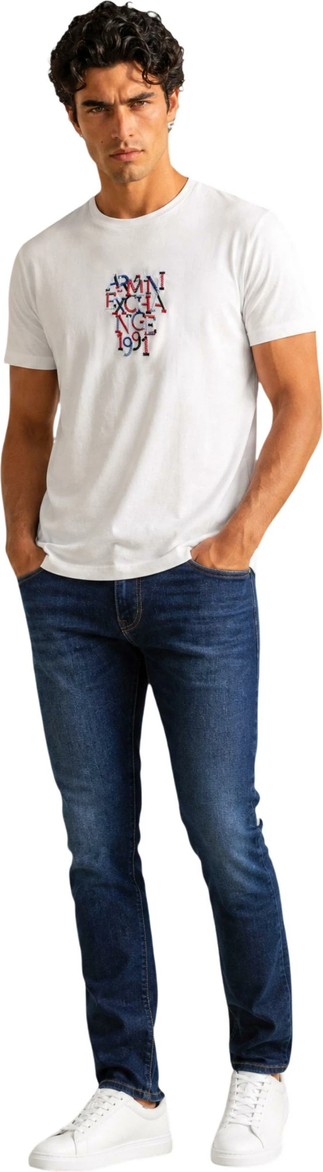 Maicë për meshkuj Armani Exchange XM003063 AF10358, e bardhë [Madhësia: XS]