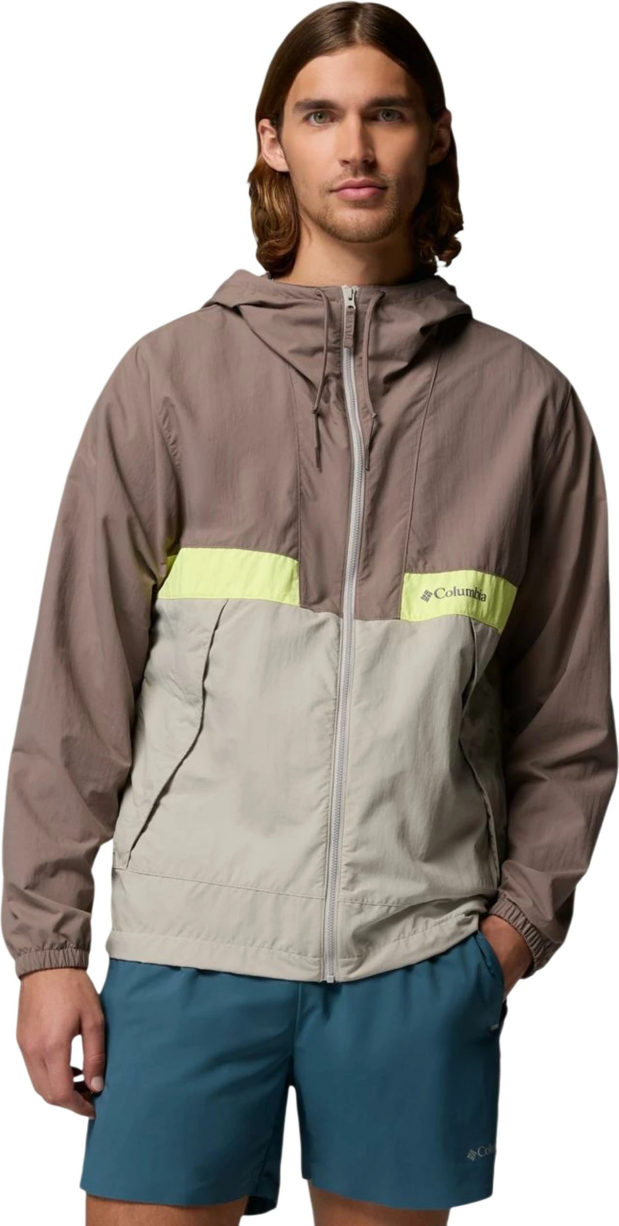 Jakne windbreaker për meshkuj Columbia Spire Valley 2117051, gri