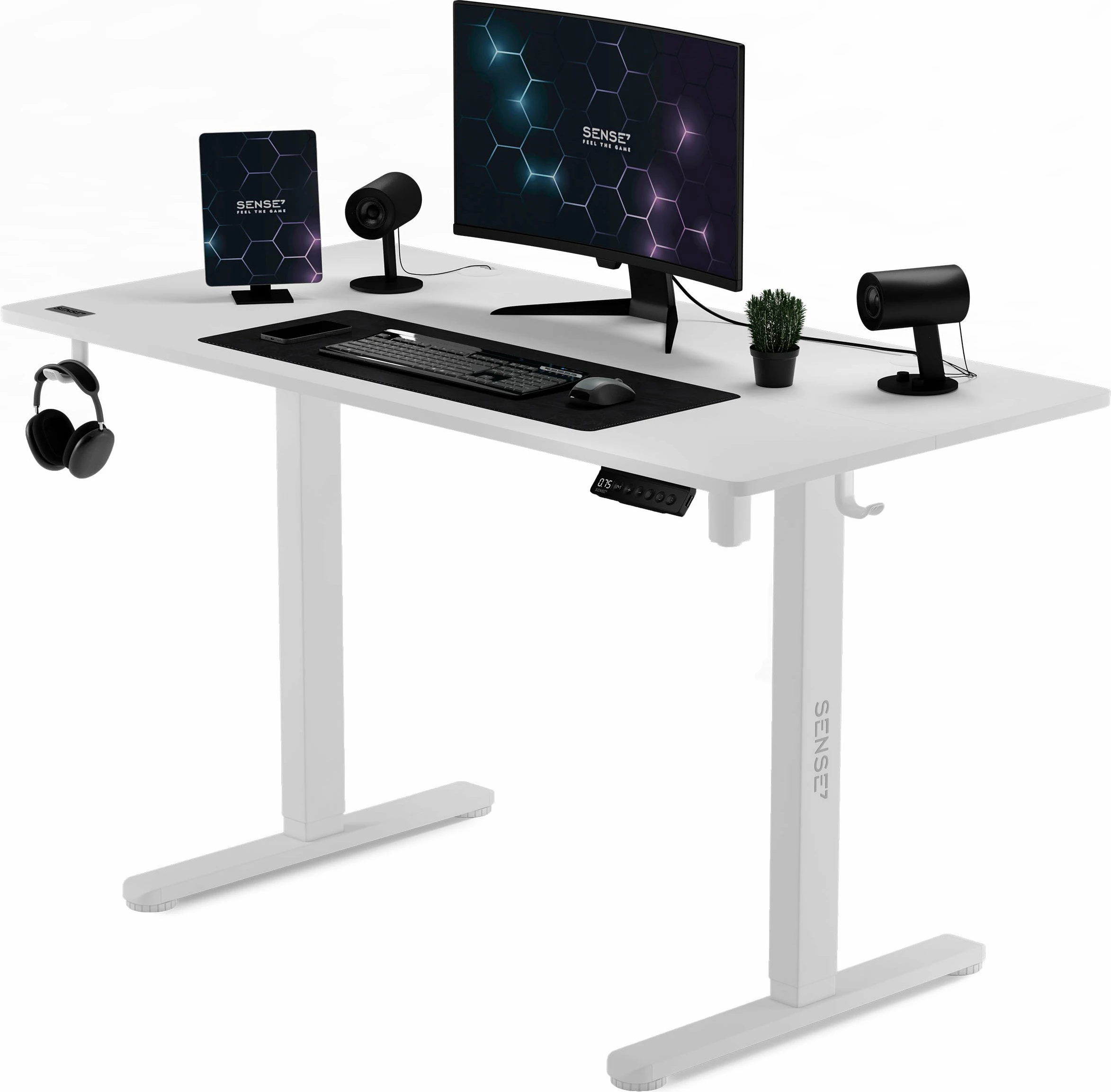 Tavolinë elektrike SENSE7 NOJO 120x60 cm, rregullim lartësie 72-118 cm, e bardhë