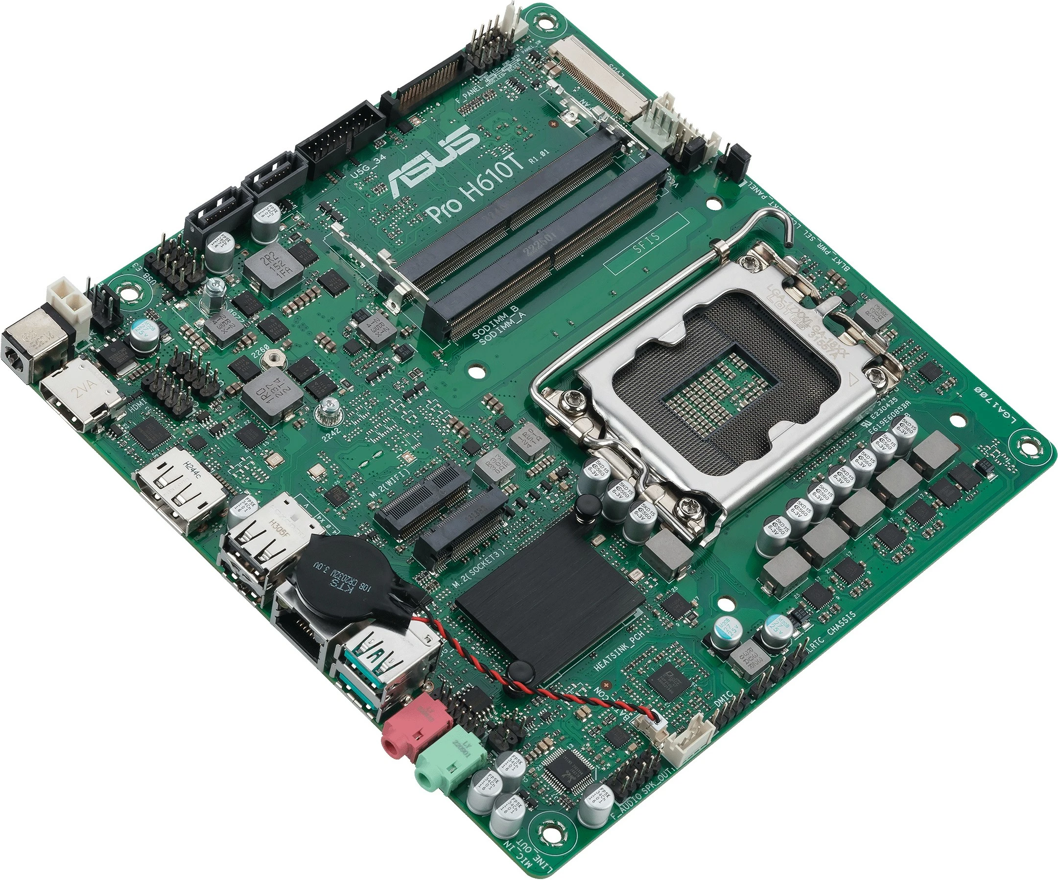 Pllakë amë ASUS Pro H610T-CSM, LGA 1700, DDR5-SDRAM, mini ITX