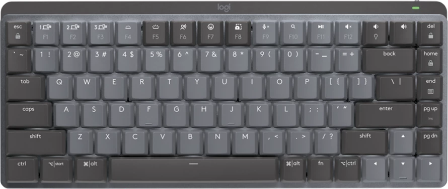 Tastierë mekanike Logitech MX Mechanical Mini, Bluetooth/RF, me ndriçim, Tactile, US INT'L layout, Graphite