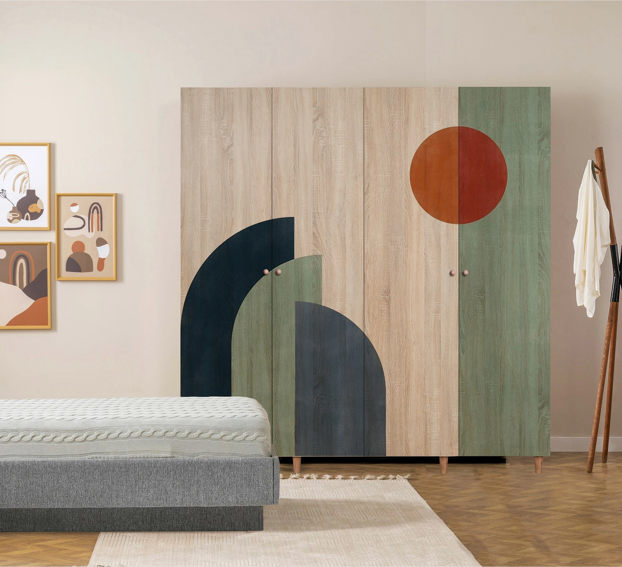 Dollap Hanah Home, Loni 4, ngjyrë sonomo, 180x192x52cm