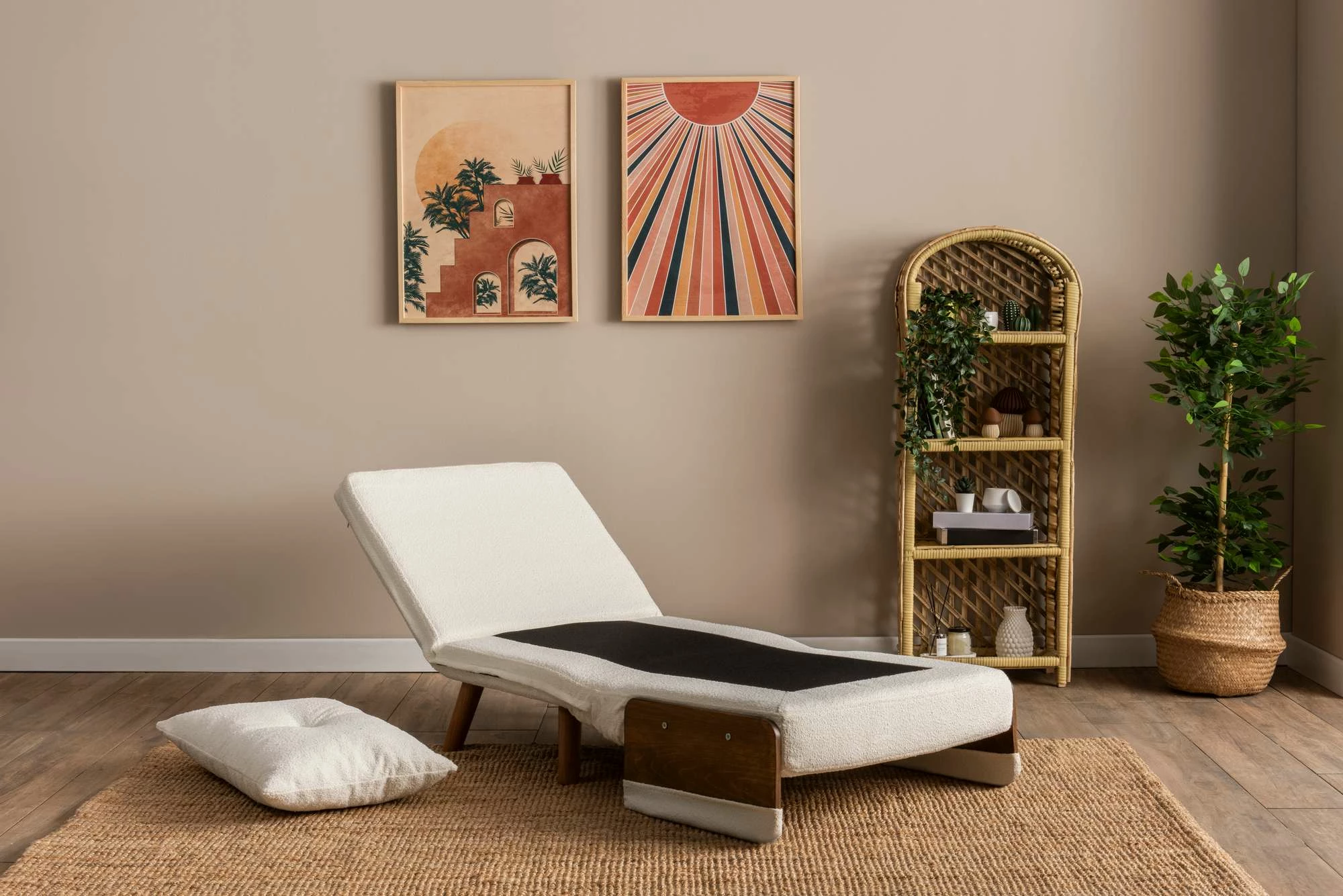 Krevat-karrige një vendës, Atelier del Sofa, Cosmo Single, material teddy, e bardhë