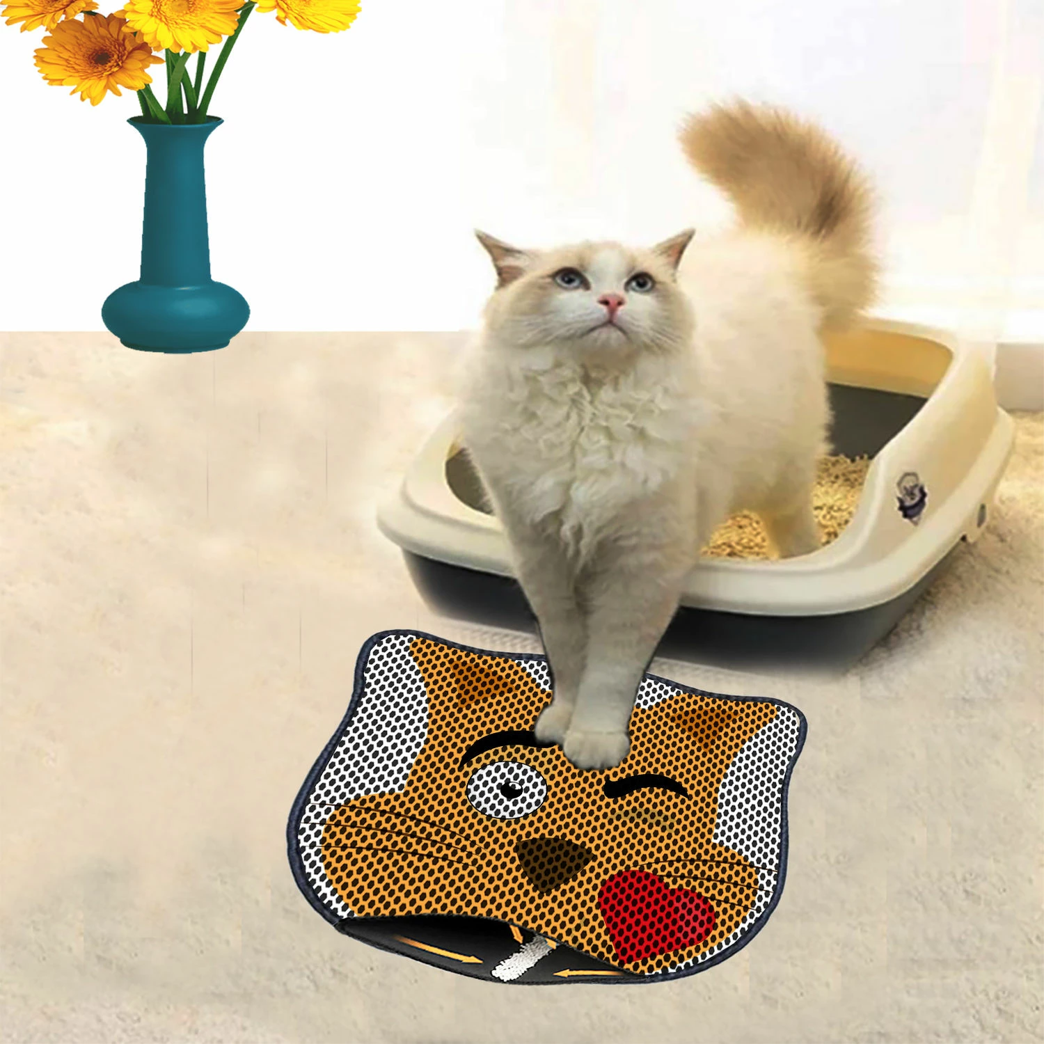 Tapet për rërë maceje, shumëngjyrësh, Paws & Whiskers, Kdkafa0226, 40x50cm