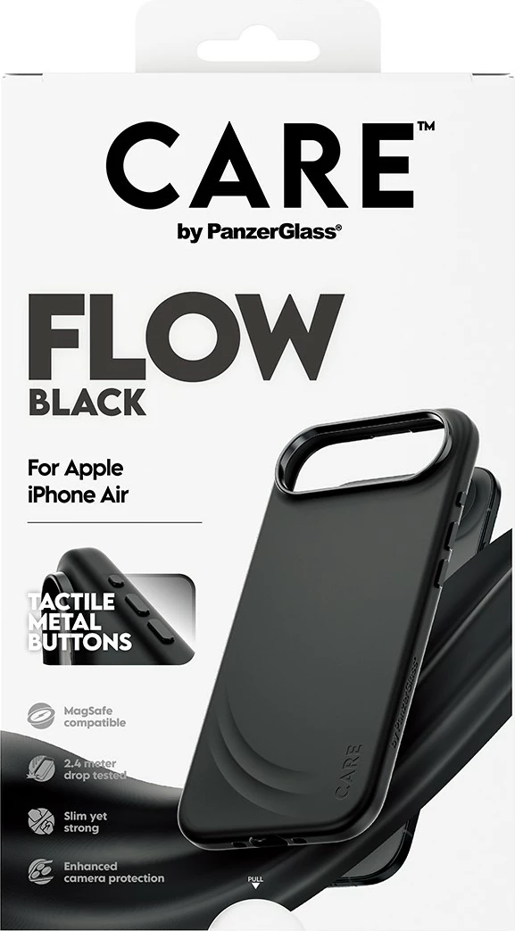 Mbështjellës PanzerGlass CARE Feature FLOW Case me MagSafe për iPhone Air, zi