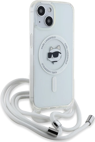 Mbështjellës Karl Lagerfeld IML Choupette Head & Cord MagSafe për iPhone 14/13/15, Transparent