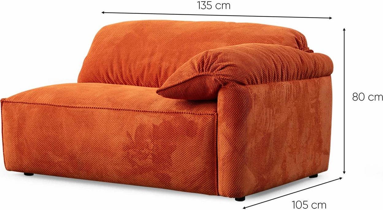 Këndare Flamingo, krem dhe portokalli, Atelier del Sofa, (L1+O1+C+O2+1.5R)