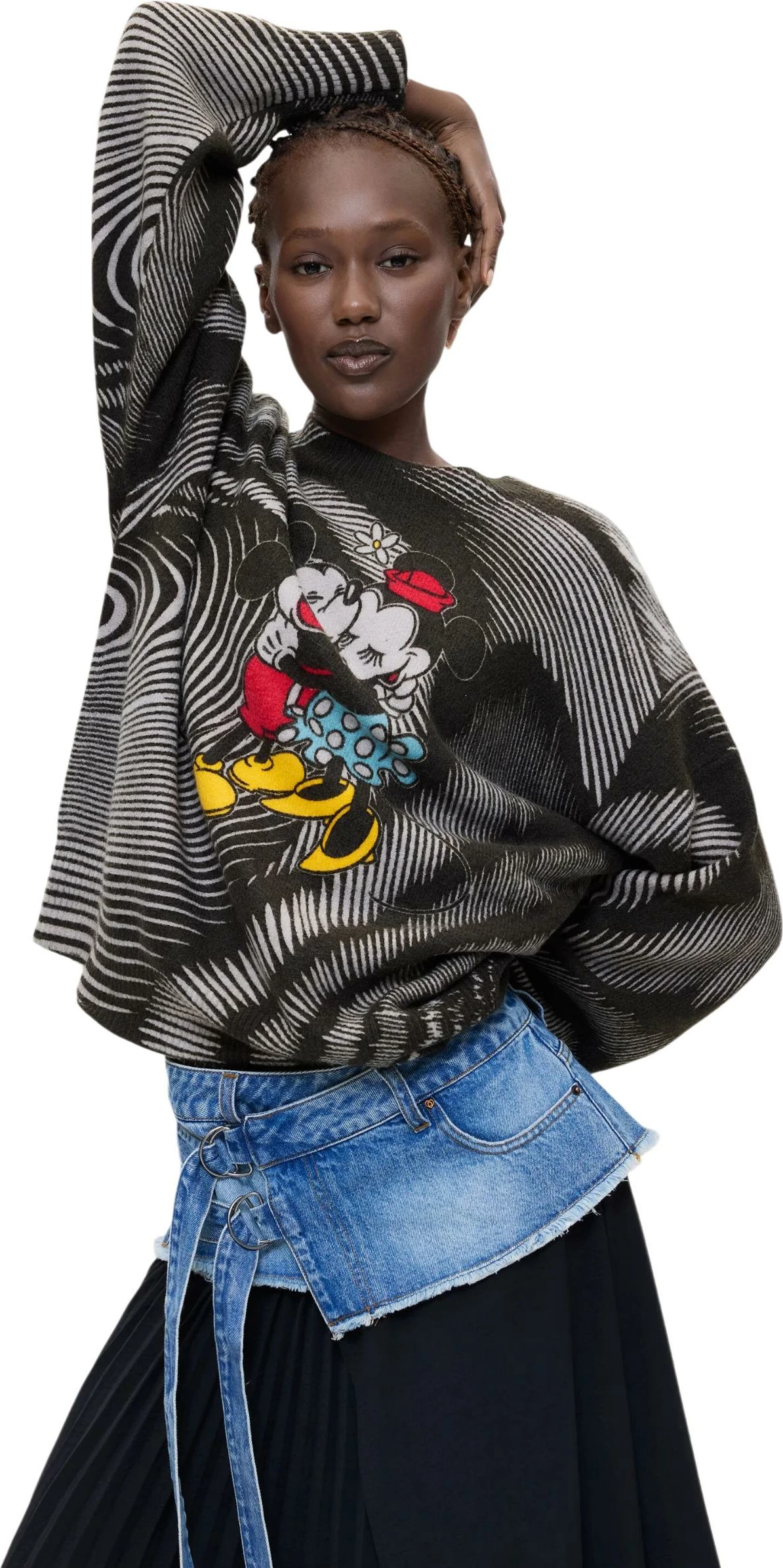 Xhemper për femra Desigual JERS_HUG MICKEY 26WWJF48, i zi