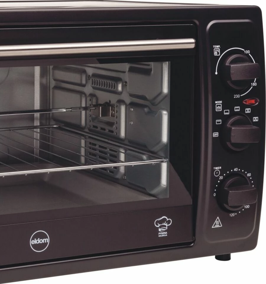 Mini furrë Eldom PR300 Rast 28L 1500W me konvekcion dhe rotiseri, e zezë