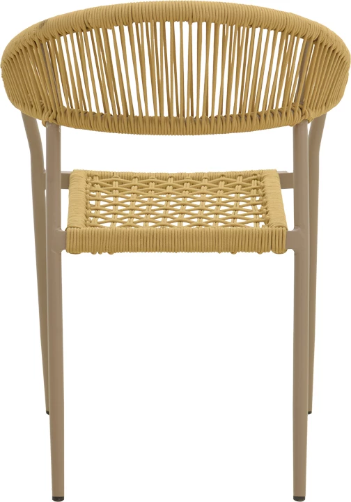 Karrige me krahë e grumbullueshme Ammos, alumin, ngjyrë moka-litar natyral, 57x61x82cm