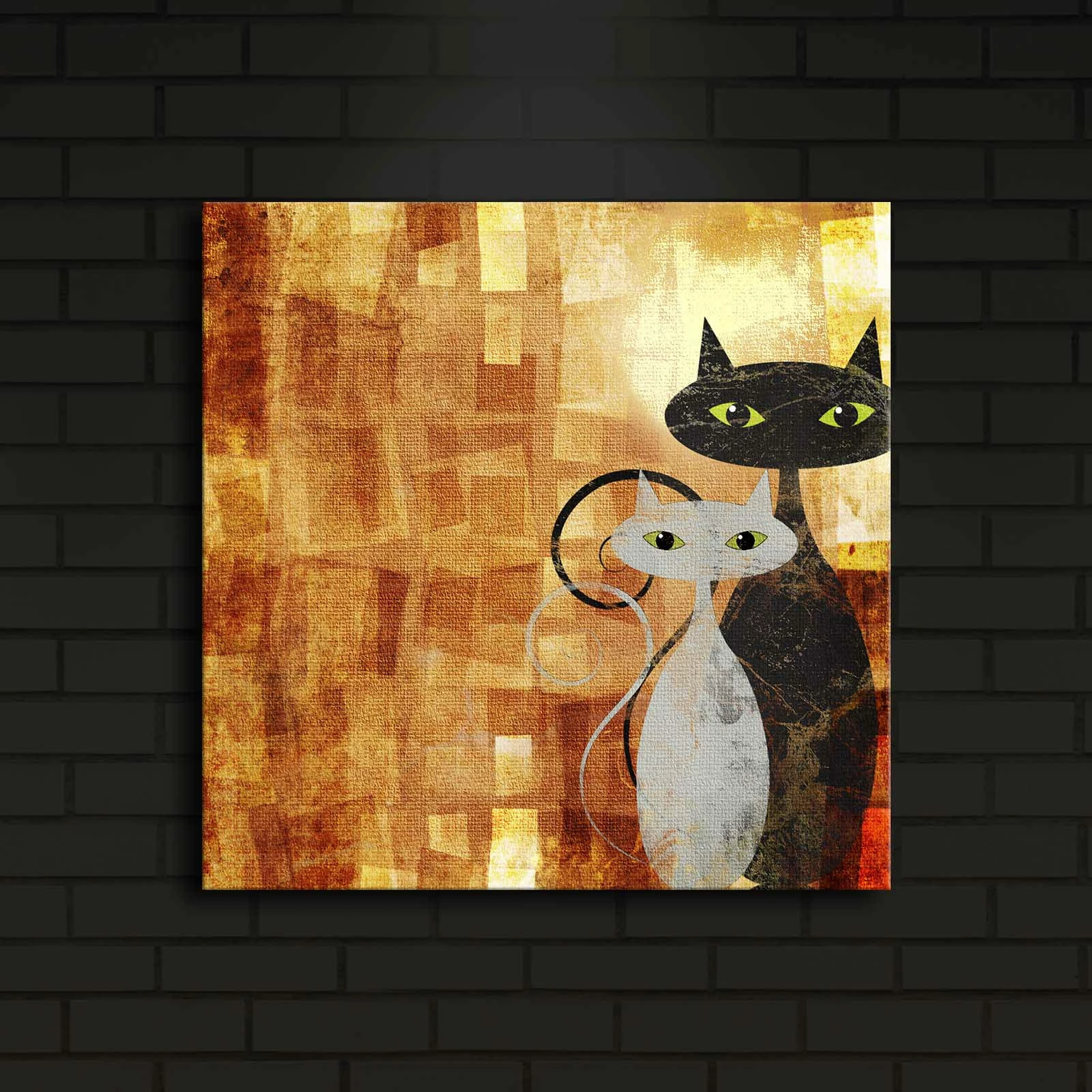 Pikturë dekorative me drita LED, Wallity, 4040İACT-17, shumëngjyrëshe, 40x40cm