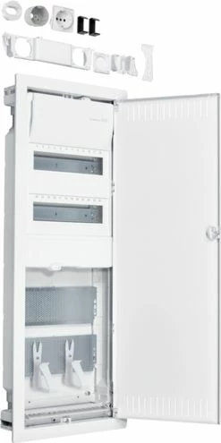 Kuti shpërndarëse e rrymës Hager Volta VU602PLH, 24 module, e futur në mur, 2 rreshta, me pllakë montimi