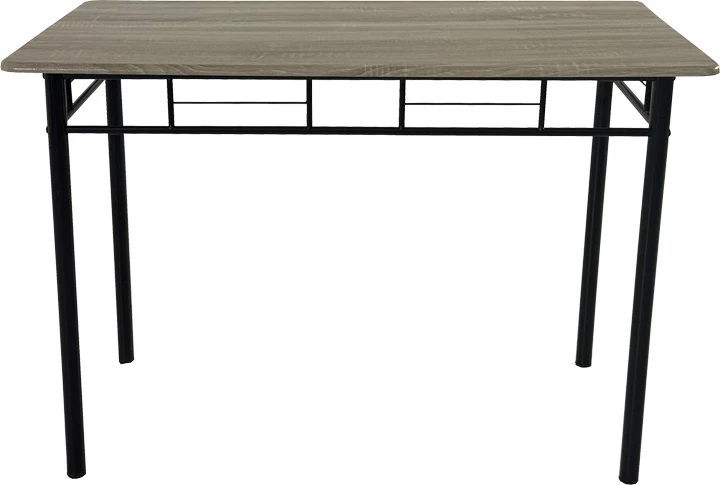 Tavolinë me karrige Roza II, set 5 copë, MDF, këmbë metalike, ngjyrë gri, 110x60x74cm