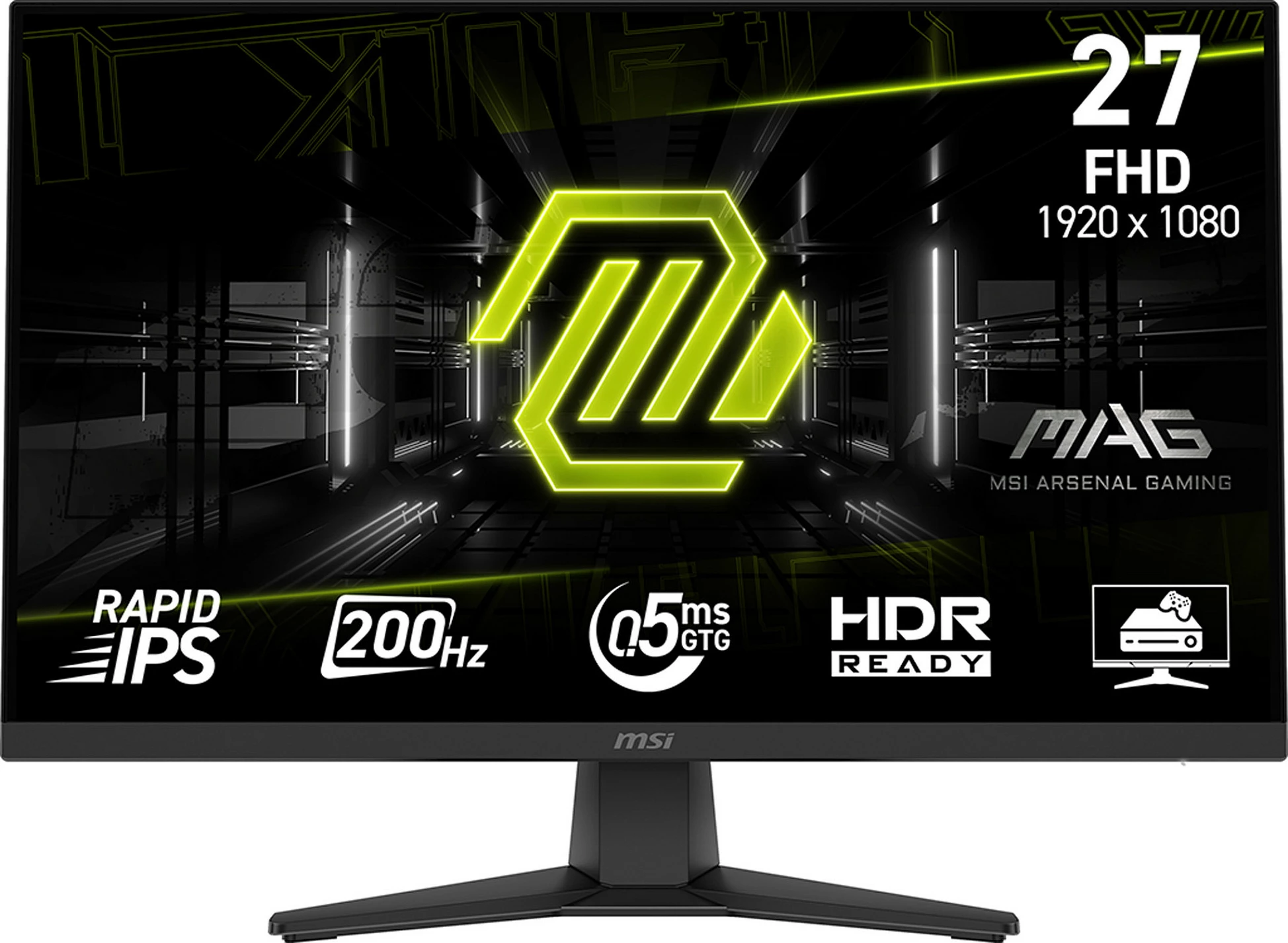 Monitor MSI MAG 9S6-3CE51T-001, 27", FHD, Rapid IPS, 200Hz, 0.5ms, HDR Ready, i zi