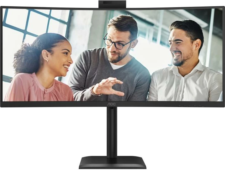 Monitor AOC CU34E4CW 34\" WQHD 120Hz HDR10 me webcam 5MP, USB-C PD 90W, Smart KVM, i zi